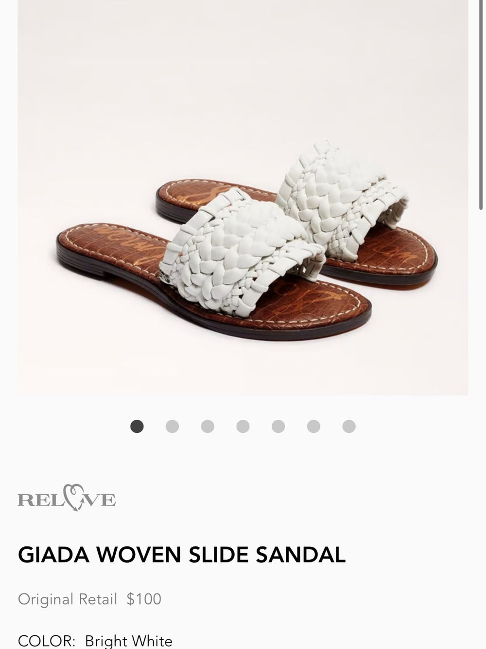 Sam Edelman Woven Slide Sandal in Bright White